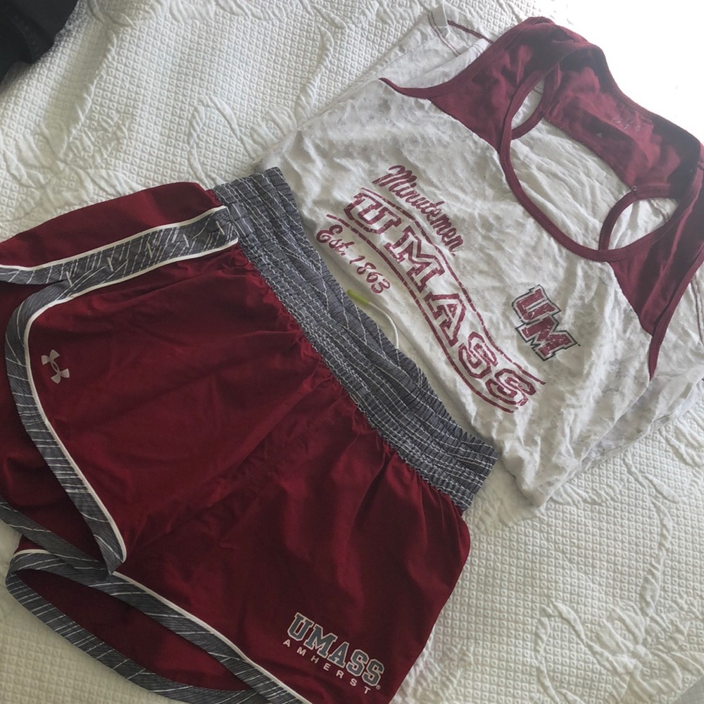 Umass tank top and shorts
